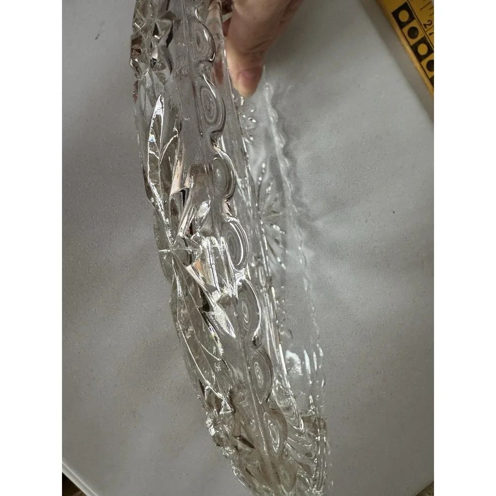 Vintage Anchor Hocking Star of David‎ Glass Relish Dish Divided Serving Tray 10